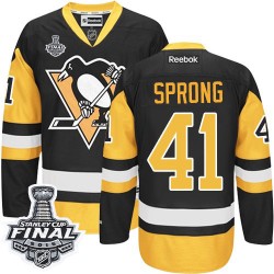Daniel Sprong Pittsburgh Penguins Reebok Premier Third 2016 Stanley Cup Final Bound NHL Jersey (Black/Gold)