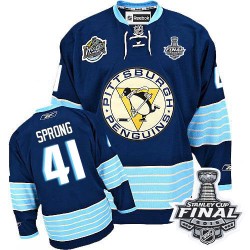 Daniel Sprong Pittsburgh Penguins Reebok Premier Third Vintage 2016 Stanley Cup Final Bound NHL Jersey (Navy Blue)