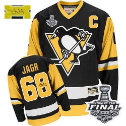 Jaromir Jagr Pittsburgh Penguins CCM Authentic Throwback Autographed 2016 Stanley Cup Final Bound NHL Jersey (Black)