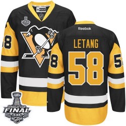 Kris Letang Pittsburgh Penguins Reebok Authentic Third 2016 Stanley Cup Final Bound NHL Jersey (Black/Gold)