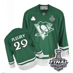Marc-Andre Fleury Pittsburgh Penguins Reebok Authentic St Patty's Day 2016 Stanley Cup Final Bound NHL Jersey (Green)