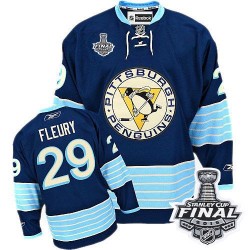 Marc-Andre Fleury Pittsburgh Penguins Reebok Authentic Third Vintage 2016 Stanley Cup Final Bound NHL Jersey (Navy Blue)