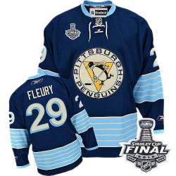 Marc-Andre Fleury Pittsburgh Penguins Reebok Premier Third Vintage 2016 Stanley Cup Final Bound NHL Jersey (Navy Blue)