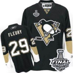 Marc-Andre Fleury Pittsburgh Penguins Reebok Youth Authentic Home 2016 Stanley Cup Final Bound NHL Jersey (Black)