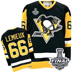 Mario Lemieux Pittsburgh Penguins CCM Authentic Throwback 2016 Stanley Cup Final Bound NHL Jersey (Black)