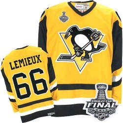 Mario Lemieux Pittsburgh Penguins CCM Authentic Throwback 2016 Stanley Cup Final Bound NHL Jersey (Yellow)