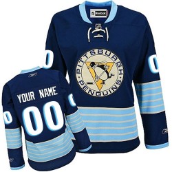 Reebok Pittsburgh Penguins Women's Customized Authentic Navy Blue Vintage New Third Winter Classic Jersey