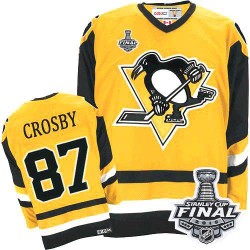 Sidney Crosby Pittsburgh Penguins CCM Authentic Throwback 2016 Stanley Cup Final Bound NHL Jersey (Yellow)