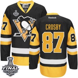 Sidney Crosby Pittsburgh Penguins Reebok Authentic Third 2016 Stanley Cup Final Bound NHL Jersey (Black/Gold)