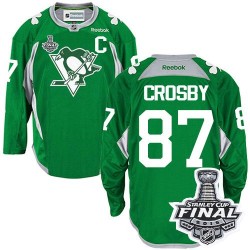 Sidney Crosby Pittsburgh Penguins Reebok Authentic Practice 2016 Stanley Cup Final Bound NHL Jersey (Green)