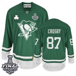 Sidney Crosby Pittsburgh Penguins Reebok Authentic St Patty's Day 2016 Stanley Cup Final Bound NHL Jersey (Green)