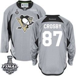 Sidney Crosby Pittsburgh Penguins Reebok Authentic Practice 2016 Stanley Cup Final Bound NHL Jersey (Grey)