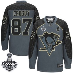 Sidney Crosby Pittsburgh Penguins Reebok Premier Charcoal Cross Check Fashion 2016 Stanley Cup Final Bound NHL Jersey ()