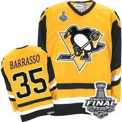 Tom Barrasso Pittsburgh Penguins CCM Premier Throwback 2016 Stanley Cup Final Bound NHL Jersey (Yellow)