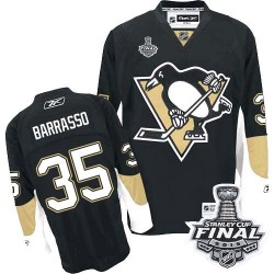 Tom Barrasso Pittsburgh Penguins Reebok Authentic Home 2016 Stanley Cup Final Bound NHL Jersey (Black)