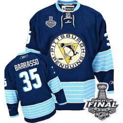 Tom Barrasso Pittsburgh Penguins Reebok Premier Third Vintage 2016 Stanley Cup Final Bound NHL Jersey (Navy Blue)