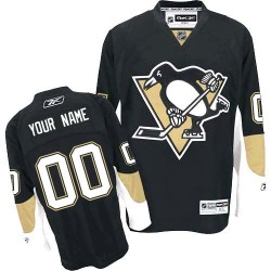 Reebok Pittsburgh Penguins Youth Customized Authentic Black Home Jersey