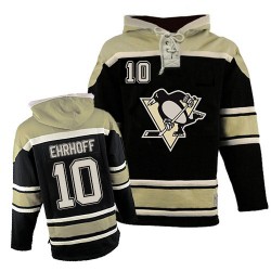 Christian Ehrhoff Pittsburgh Penguins Authentic Old Time Hockey Sawyer Hooded Sweatshirt Jersey (Black)