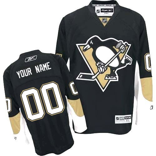 Reebok Pittsburgh Penguins Men's Customized Authentic Black Home Jersey