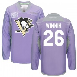 Daniel Winnik Pittsburgh Penguins Reebok Authentic 2016 Hockey Fights Cancer Practice Jersey (Purple)
