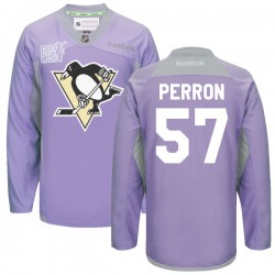 David Perron Pittsburgh Penguins Reebok Authentic 2016 Hockey Fights Cancer Practice Jersey (Purple)