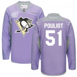 Derrick Pouliot Pittsburgh Penguins Reebok Authentic 2016 Hockey Fights Cancer Practice Jersey (Purple)