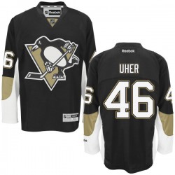 Dominik Uher Pittsburgh Penguins Reebok Authentic Home Jersey (Black)