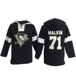 Evgeni Malkin Pittsburgh Penguins Authentic Old Time Hockey Pullover Hoodie Jersey (Black)