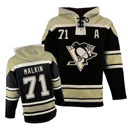 Evgeni Malkin Pittsburgh Penguins Premier Old Time Hockey Sawyer Hooded Sweatshirt Jersey (Black)