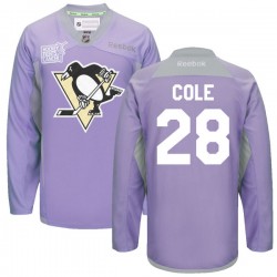 Ian Cole Pittsburgh Penguins Reebok Authentic 2016 Hockey Fights Cancer Practice Jersey (Purple)