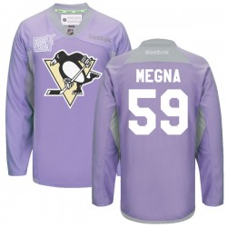 Jayson Megna Pittsburgh Penguins Reebok Authentic 2016 Hockey Fights Cancer Practice Jersey (Purple)