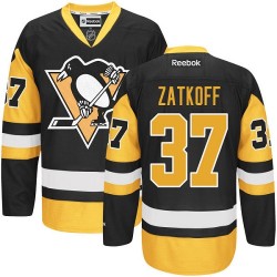 Jeff Zatkoff Pittsburgh Penguins Reebok Authentic Black/ Third Jersey (Gold)