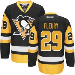 Marc-Andre Fleury Pittsburgh Penguins Reebok Authentic Black/ Third Jersey (Gold)