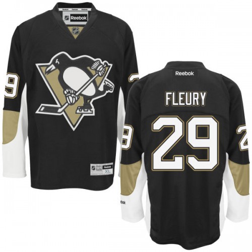 Men's Pittsburgh Penguins Marc-Andre Fleury Reebok Authentic Third Jersey -  Black/Gold