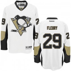 Marc-andre Fleury Pittsburgh Penguins Reebok Authentic Away Jersey (White)