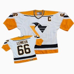 Mario Lemieux Pittsburgh Penguins CCM Authentic White/ Throwback Jersey (Gold)