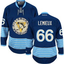 Mario Lemieux Pittsburgh Penguins Reebok Authentic Vintage New Third Jersey (Navy Blue)