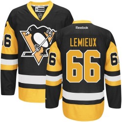 Mario Lemieux Pittsburgh Penguins Reebok Youth Authentic Black/ Third Jersey (Gold)