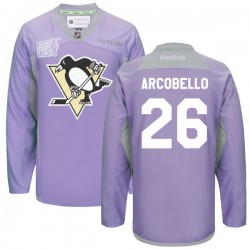 Mark Arcobello Pittsburgh Penguins Reebok Authentic 2016 Hockey Fights Cancer Practice Jersey (Purple)