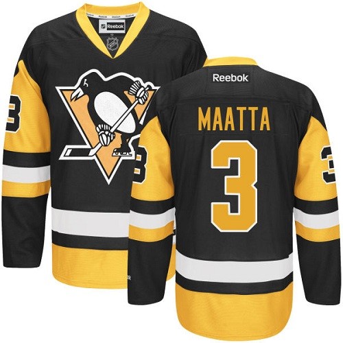 Olli Maatta Pittsburgh Penguins Reebok Authentic Black/ Third Jersey (Gold)