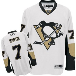 Paul Martin Pittsburgh Penguins Reebok Authentic Away Jersey (White)