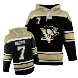 Paul Martin Pittsburgh Penguins Premier Old Time Hockey Sawyer Hooded Sweatshirt Jersey (Black)