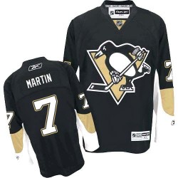 Paul Martin Pittsburgh Penguins Reebok Authentic Home Jersey (Black)