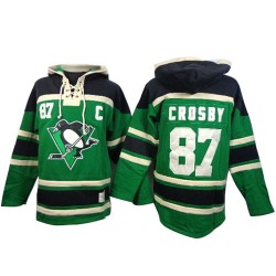 Sidney Crosby Pittsburgh Penguins Authentic Old Time Hockey St. Patrick's Day McNary Lace Hoodie Jersey (Green)