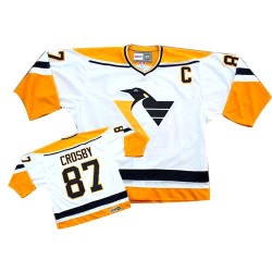 Sidney Crosby Pittsburgh Penguins CCM Authentic White/ Throwback Jersey (Gold)