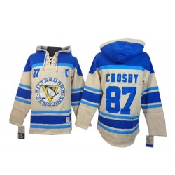 Sidney Crosby Pittsburgh Penguins Premier Old Time Hockey Sawyer Hooded Sweatshirt Jersey (Cream)