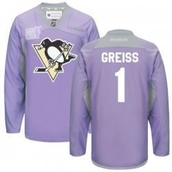 Thomas Greiss Pittsburgh Penguins Reebok Authentic 2016 Hockey Fights Cancer Practice Jersey (Purple)