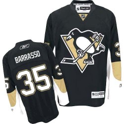 Tom Barrasso Pittsburgh Penguins Reebok Authentic Home Jersey (Black)