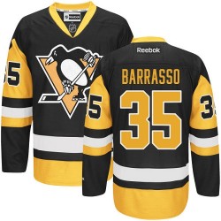 Tom Barrasso Pittsburgh Penguins Reebok Premier Black/ Third Jersey (Gold)