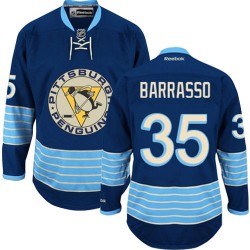 Tom Barrasso Pittsburgh Penguins Reebok Premier Vintage New Third Jersey (Navy Blue)